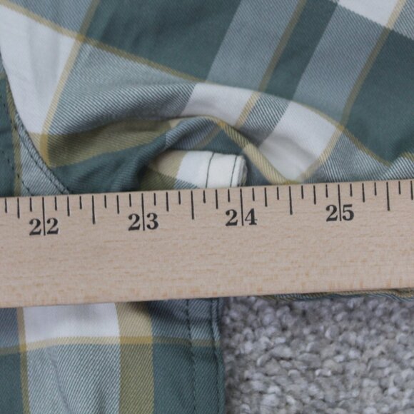 Wrangler Shirt NWT Mens Large Green/Yellow Regular Fit Roll Sleeve Stretch L/S - Picture 12 of 13